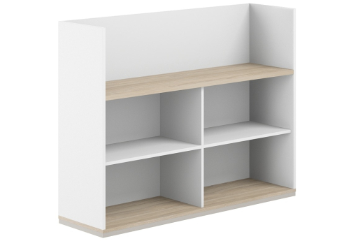 Стеллаж-комбо 1-сторонний с экраном ЛДСП Фламинго, цвет белый + акация