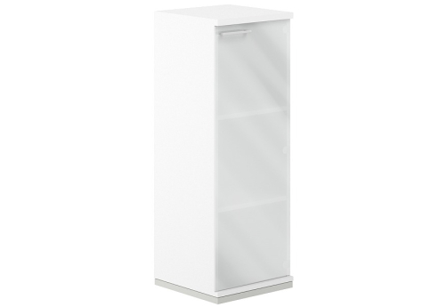 Шкаф правый 3 уровня со стеклом Фламинго, цвет белый