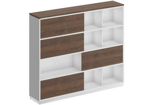 Шкаф-купе Римини, цвет дуб темный + белый + дуб темный