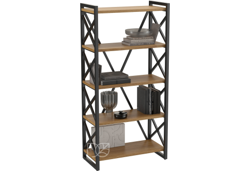 Стеллаж на металлическом каркасе, цвет черный