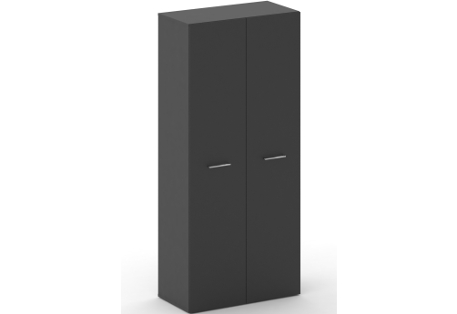 Шкаф широкий высокий Квентин, цвет черный + базальт