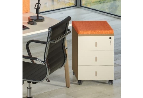 Тумба мобильная с подушкой Макси Клик, цвет латте + сатин