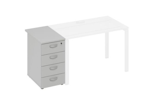 Тумба приставная (4 ящика) Мира Нумо, цвет серый