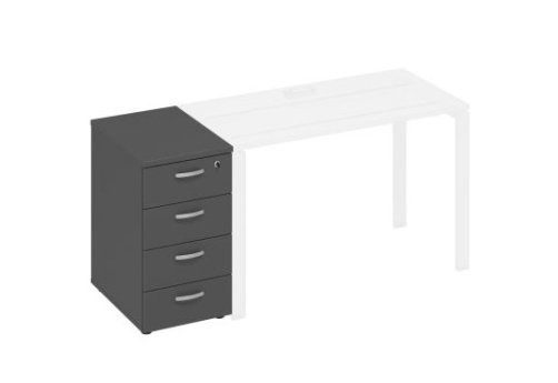 Тумба приставная (4 ящика) Мира Нумо, цвет антрацит премиум