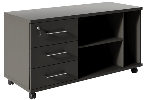 Тумба сервисная на колесах левая Валетта Антрацит, цвет антрацит