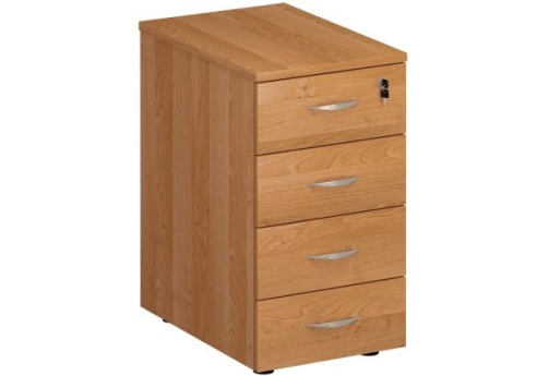 Тумба приставная для компактных столов 4 ящика с замком Тарли, цвет ольха