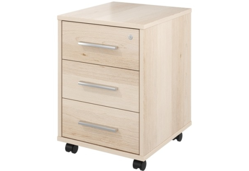 Тумба мобильная 3 ящика с замком, цвет бук перламутр