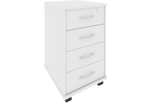 Тумба подкатная 4 ящика, цвет белый