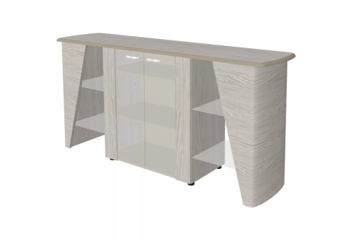 Греденция со стеклянными фасадами, цвет светлый мокко + беж