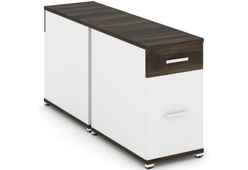 Тумба двухсторонняя опорная/приставная 1 ящик + 1 распашной фасад Динен, цвет дуб мали-белый