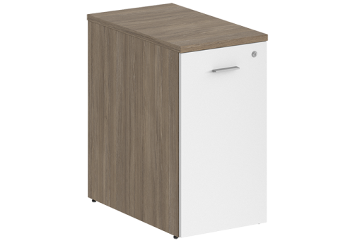 Тумба-органайзер Индиго Вуд, цвет дуб темный + белый