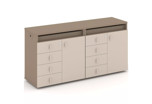 Тумба двойная с топом (набор №2, вариант 1), цвет латте + капучино