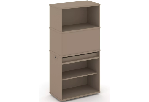 Тумба одиночная с надставкой высокой (набор №1, вариант 2), цвет латте