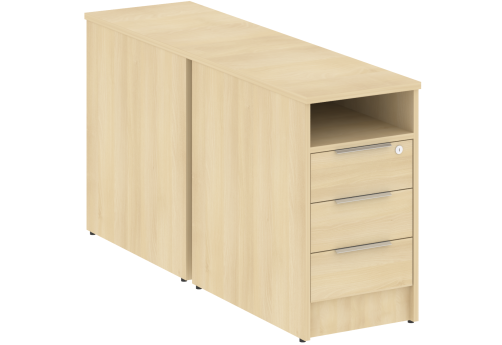 Тумба приставная/опорная двойная, цвет акация