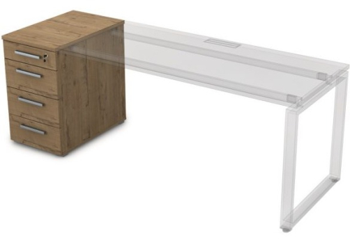 Тумба приставная с ящиками Платинум Персонал, цвет тиковое дерево