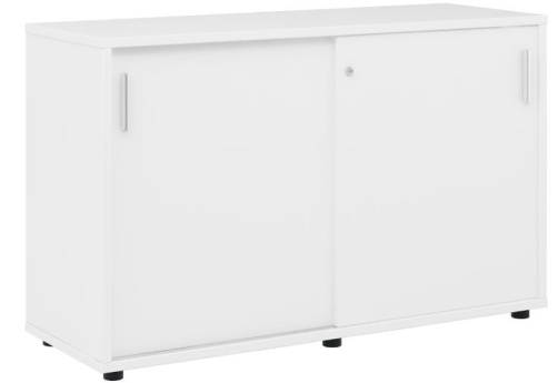 Тумба с раздвижными фасадами, цвет белый