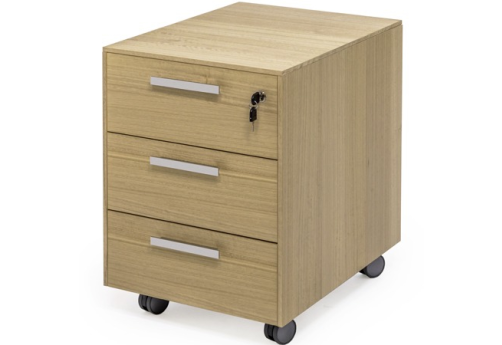 Тумба 3 ящика, цвет эвкалипт светлый + хром