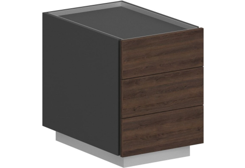 Тумба мобильная, цвет оникс серый + дуб темный