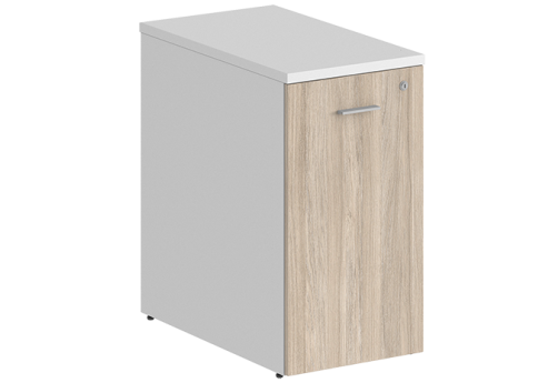 Тумба-органайзер Индиго Вуд, цвет белый + дуб светлый