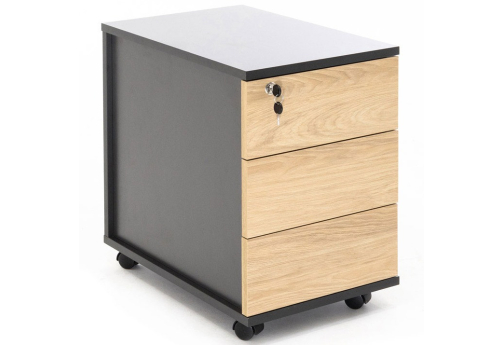 Тумба подкатная 3 ящика, цвет гикори