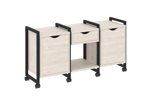 Тумба мобильная наборная вариант 7 Европа, цвет денвер светлый + черный