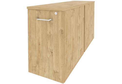 Тумба двойная низкая выдвижная приставная/опорная, цвет тиквуд светлый