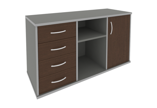 Тумба сервисная, цвет венге + металлик