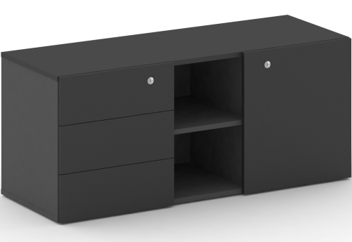 Греденция Квентин, цвет базальт + черный