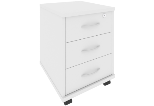Тумба подкатная 3 ящика, цвет белый