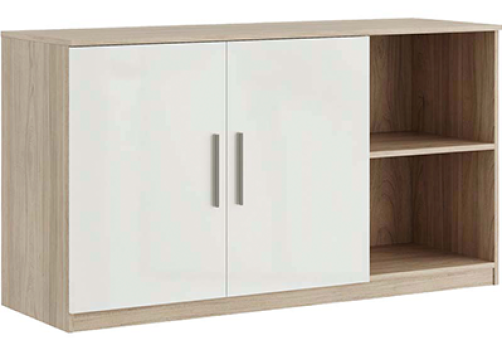 Креденция с секцией с глянцевым фасадом Виенсо, цвет вяз + белый