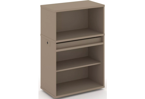 Тумба одиночная с надставкой низкой (набор №1, вариант 1), цвет латте