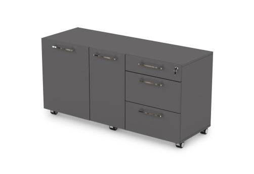 Тумба сервисная мобильная с ящиками Кенвуд Конференц, цвет графит