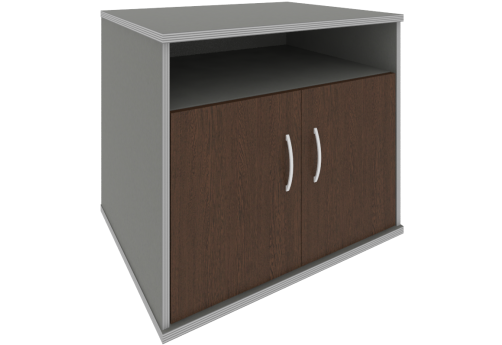 Тумба под оргтехнику, цвет венге + металлик