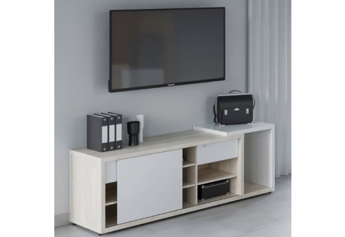 Греденция левая Петра, цвет светлый дуб + белый