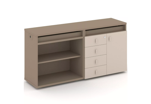 Тумба двойная с топом (набор №4, вариант 1), цвет латте + капучино