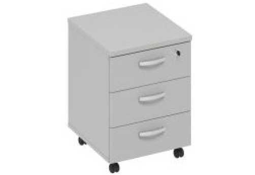 Тумба подкатная (3 ящика) Мира Нумо, цвет серый