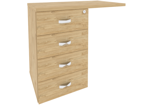 Тумба приставная универсальная левая, цвет тиквуд светлый