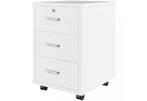 Тумба подкатная 3 ящика, цвет белый