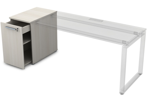 Тумба с выкатной секцией Платинум Персонал, цвет слоновая кость