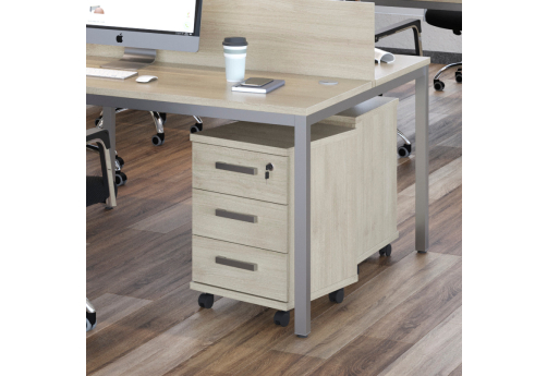 Тумба мобильная с замком Сканди Светлый, цвет шамони светлый