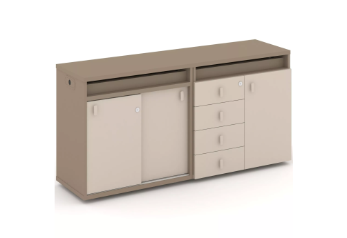 Тумба двойная с топом (набор №6, вариант 1), цвет латте + капучино