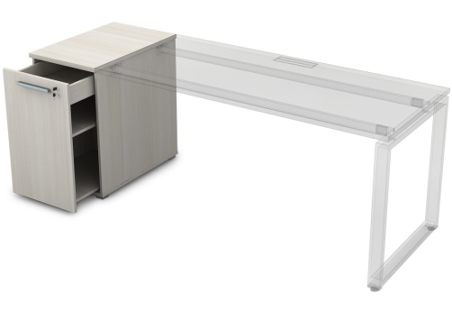 Тумба с выкатной секцией Платинум Персонал, цвет слоновая кость