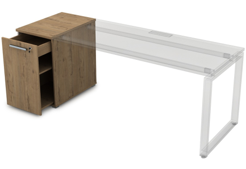 Тумба с выкатной секцией Платинум Персонал, цвет тиковое дерево