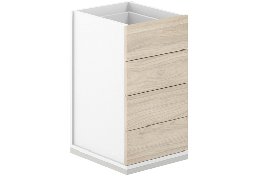 Тумба приставная 4 ящика с замком Фламинго, цвет белый + акация