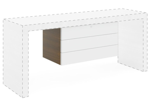 Тумба подвесная (3 ящика) Толедо, цвет орех+белый