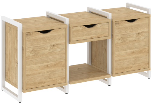 Тумба наборная вариант 7 Европа, цвет тиквуд светлый + белый