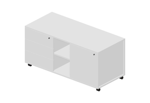 Тумба сервисная усиленная левая Киви, цвет белый