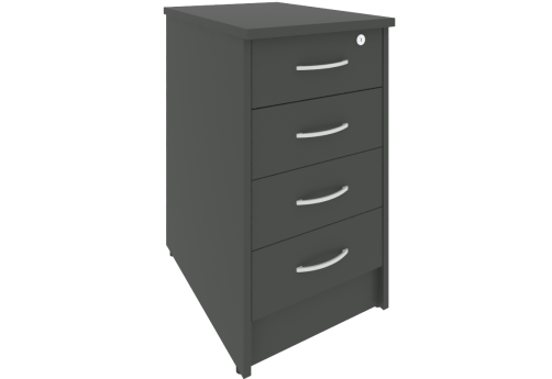 Тумба приставная (4 ящика с замком), Нотте, цвет антрацит