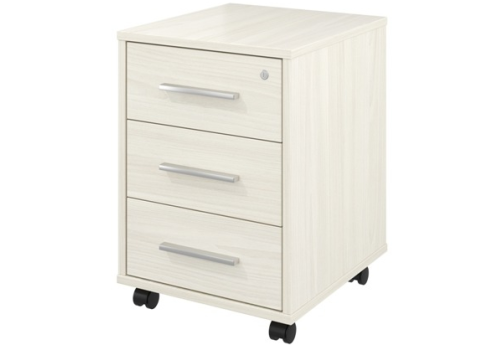 Тумба мобильная 3 ящика с замком, цвет скандинавское дерево