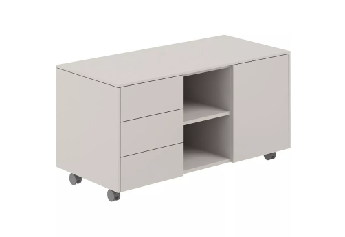 Тумба мобильная 3-секционная, цвет серый камень